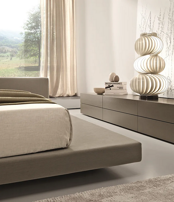 Double bed with upholstered headboard Duomo Design Atlante factory Duomo Design from Italy. Foto №2