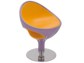 Swivel Easy Chair in Polyurethane GIOVANNETTI Ring Collection factory GIOVANNETTI from Italy