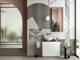Single Sectional Vanity Unit with Doors Artelinea Fusion AL 600, AL 606 Single Sectional Vanity Unit with Doors Artelinea Fusion AL 600, AL 606 factory ARTELINEA from Italy