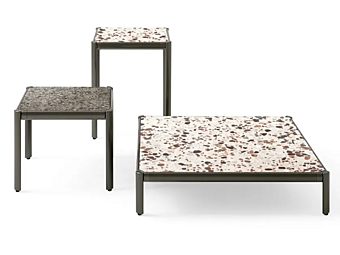 Garden side table with Palladiana top GIORGETTI Aldia 91010, 91011, 91012, 91013