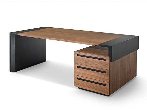 Rectangular wooden office desk with drawers crossing i 4 Mariani factory i 4 Mariani from Italy. Foto №3