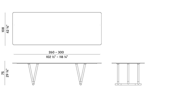 Rectangular Porcelain Stoneware Table Pipe 885 TR Potocco 885/TR factory POTOCCO from Italy. Foto №4