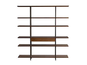 Freestanding wooden shelving unit Arial 870 ml Potocco 870\ML factory POTOCCO from Italy