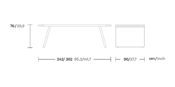 Extending garden table in aluminium and wood KETTAL Bitta factory KETTAL from Italy. Foto №5