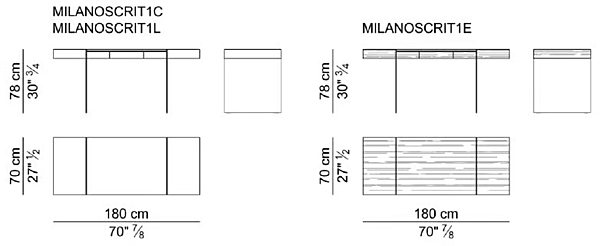 Rectangular wooden writing desk with drawers i 4 Mariani Milano factory i 4 Mariani from Italy. Foto №4
