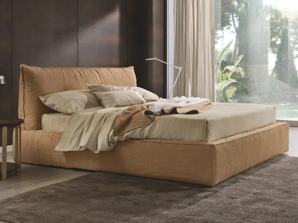 Upholstered double bed with soft backrest Duomo Design Orion factory Duomo Design from Italy. Foto №1