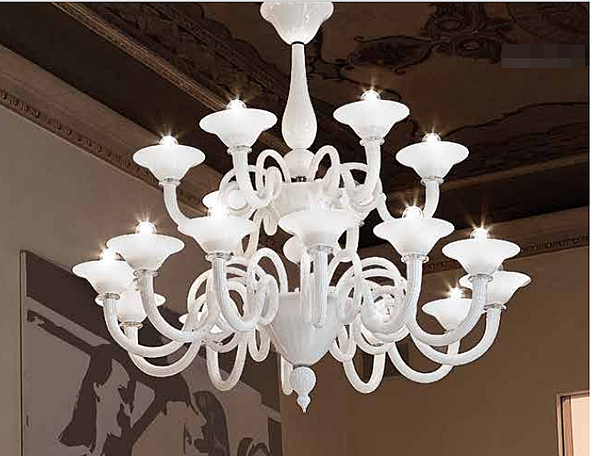 Chandelier SYLCOM 1382/12+6 factory SYLCOM from Italy. Foto №1
