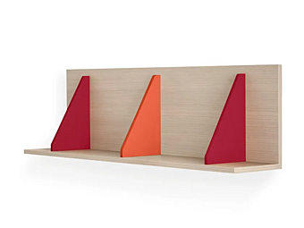 Wall unit in wood with storage Nidi Pitagora factory nidi from Italy