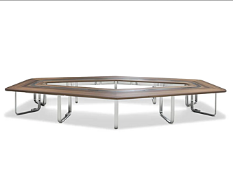 Modular wooden meeting table with cable management i 4 Mariani