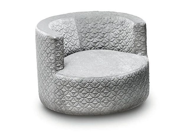 Swivel fabric armchair with armrests Saba Chance factory SABA from Italy. Foto №1
