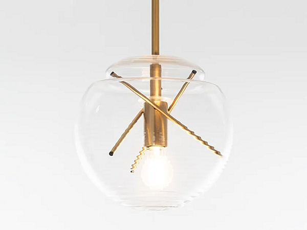 Pendant Lamp Glass and Brass Vitruvio Artemide 1263010A, 1263030A factory Artemide from Italy. Foto №1