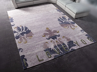 Handmade Silk Rug I Love You ERBA ITALIA