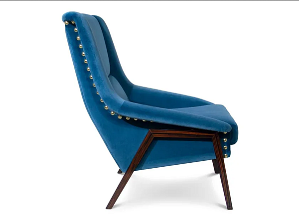 Upholstered Velvet Armchair Inca BRABBU factory BRABBU from Italy. Foto №3