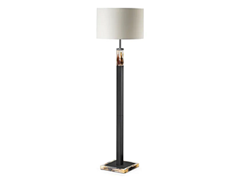 Leather floor lamp with horn inserts ARCAHORN Alma 2310 2310