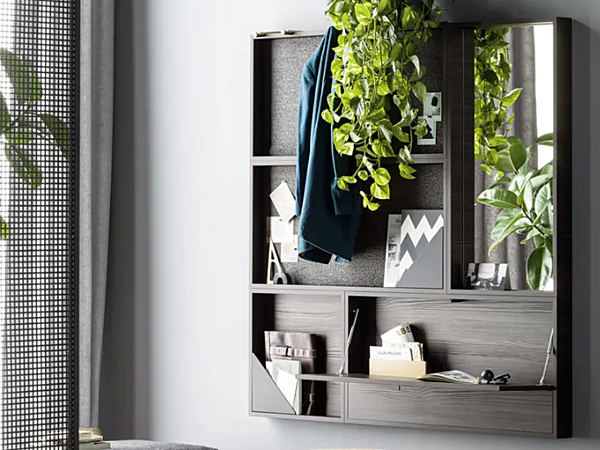 Open wall cabinet with mirrored back NOVAMOBILI Cube Collection factory NOVAMOBILI from Italy. Foto №1