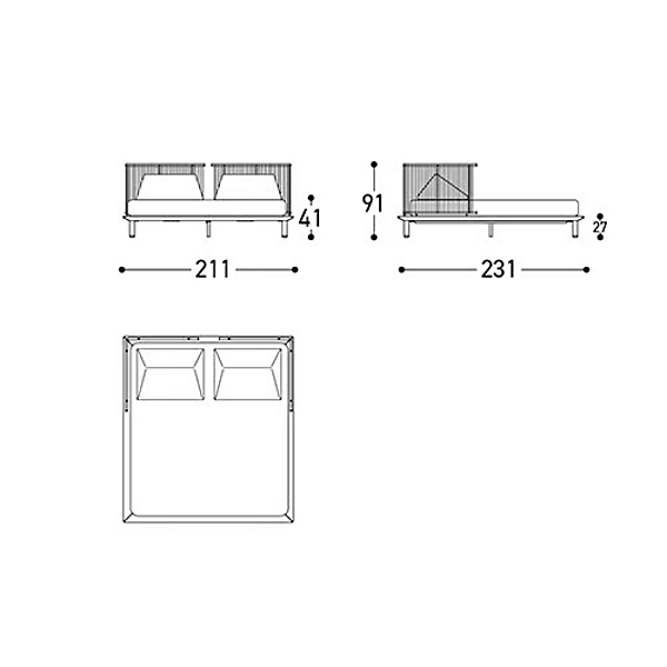 Garden Daybed in Acrylic and Aluminium with Soft Backrest VARASCHIN Sunmoon factory VARASCHIN from Italy. Foto №4