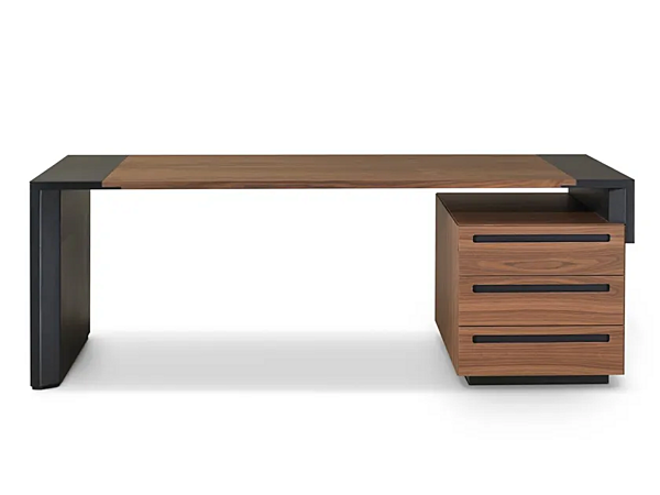 Rectangular wooden office desk with drawers crossing i 4 Mariani factory i 4 Mariani from Italy. Foto №2