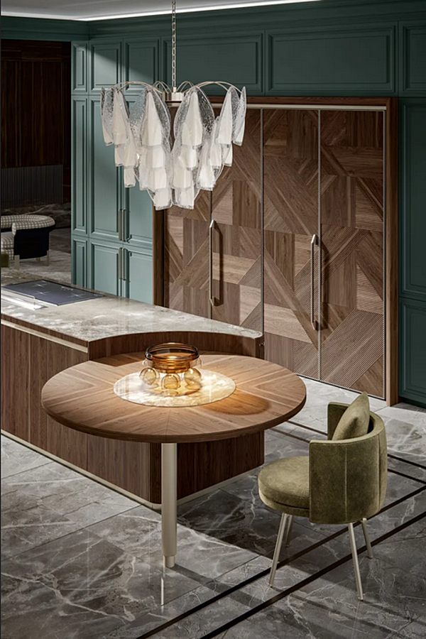 Custom Walnut Kitchen with Island Old Line Glamour 2.0 factory Oldline from Italy. Foto №3