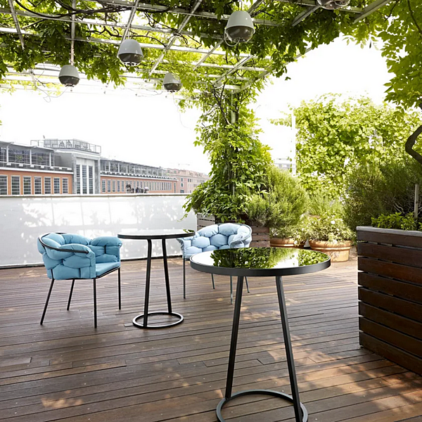 Round Steel Garden Side Table Circles LIGNE ROSET 19980350 factory LIGNE ROSET from Italy. Foto №5