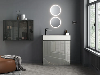 Floor standing crystal vanity unit with integrated washbasin ARTELINEA Fusion AL 603 Floor standing crystal vanity unit with integrated washbasin ARTELINEA Fusion AL 603 factory ARTELINEA from Italy