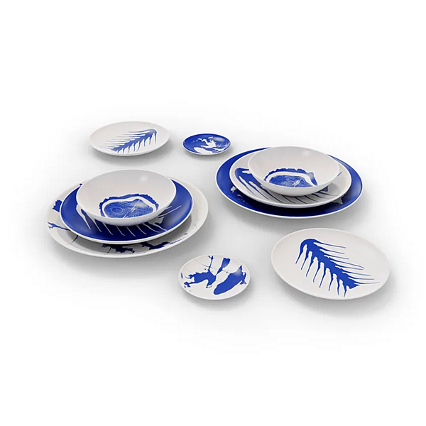 Set of 2 porcelain placeholder plates Neige CASSINA GNR CP 03 factory CASSINA from Italy. Foto №10