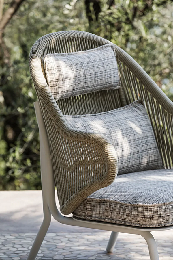 Garden armchair with armrests in rope and fabric Atmosphera Agave factory ATMOSPHERA from Italy. Foto №4