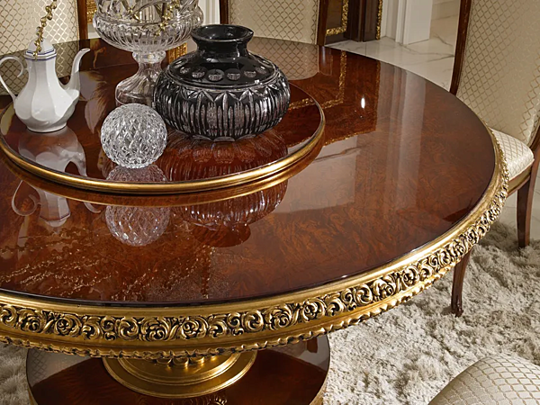 Round wooden table Grand Royal A.R. Arredamenti 405 factory A.R.ARREDAMENTI SRL from Italy. Foto №3