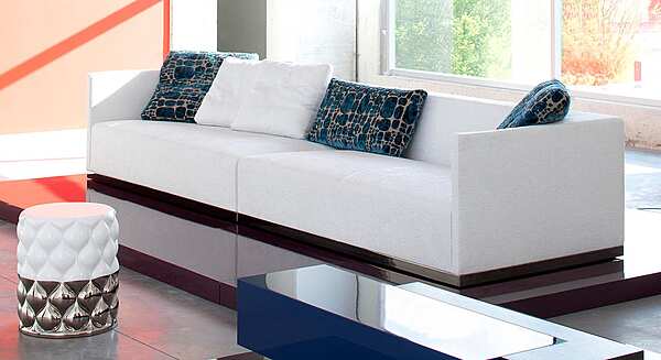 Four-seater fabric sofa with soft back ERBA ITALIA EROS factory ERBA ITALIA from Italy. Foto №1