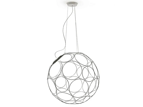 LED pendant lamp in steel from Fabbian Giro collection factory Fabbian from Italy. Foto №1