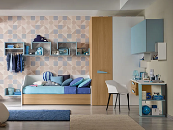 Fitted bedroom set with pull-out bed Moretti Compact KC318 factory MORETTI  COMPACT from Italy