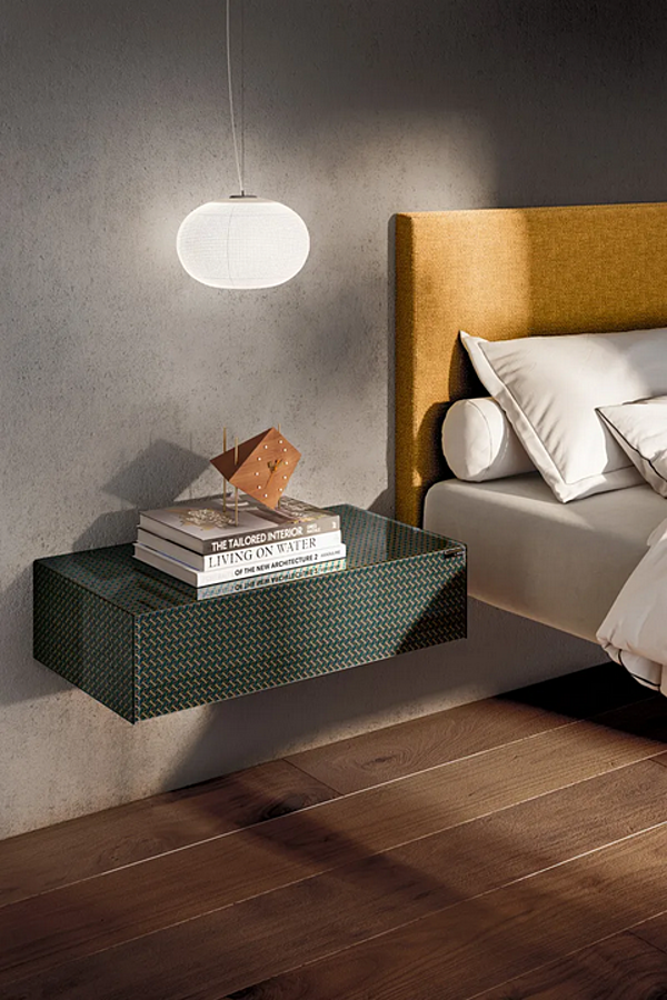 Wall Mounted Glass Bedside Table LAGO Materia 1070 factory LAGO from Italy. Foto №4