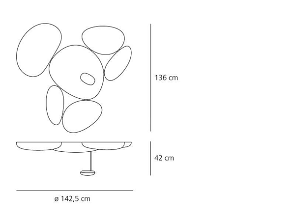 Aluminium ceiling lamp Skydro Artemide 1245W10A, 1245110A factory Artemide from Italy. Foto №9