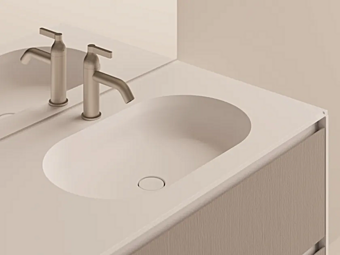Undermount oval solid surface washbasin AGAPE Undici Undermount oval solid surface washbasin AGAPE Undici factory Agape from Italy