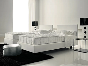 Full Size Storage Bed with Upholstered Headboard Duomo Design Derby factory Duomo Design from Italy