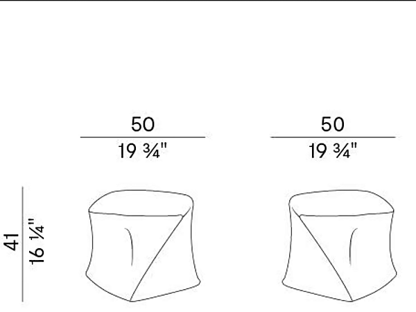 Upholstered Pouf Potocco Dance 792 O 792/O factory POTOCCO from Italy. Foto №4