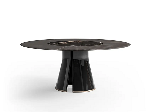 Round wooden and marble table with lazy susan CPRN HOMOOD Talos R factory CPRN HOMOOD from Italy. Foto №1