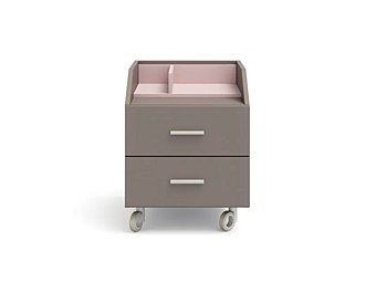 Kids bedside table with drawers on castors Nidi Wilson factory nidi from Italy