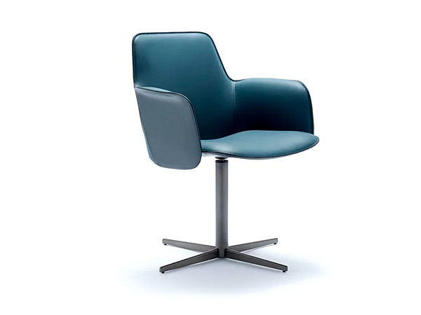 Swivel chair with 4 spoke base leather Electa FASEM Electa BC factory FASEM from Italy. Foto №11