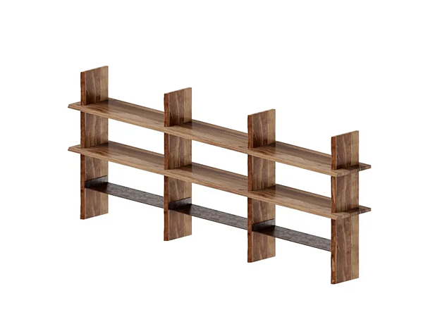 Open walnut bookcase Capanna S 155 DALE factory DALE from Italy. Foto №1