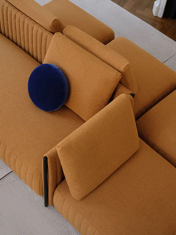 Sectional sofa with removable cover fabric Saba Metis factory SABA from Italy. Foto №22