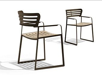 Sled Base Garden Chair with Armrests GEA GIORGETTI 87041 factory GIORGETTI from Italy
