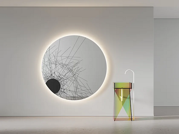 Round wall-mounted mirror with integrated lighting ARTELINEA Graffi factory ARTELINEA from Italy. Foto №2