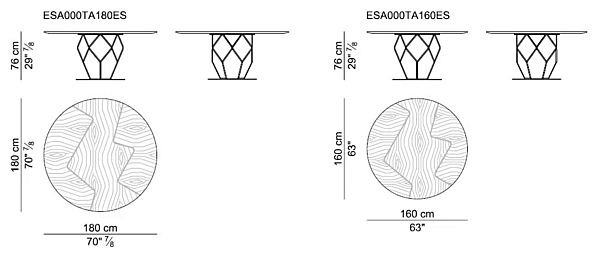 Round wooden table ESA i 4 Mariani factory i 4 Mariani from Italy. Foto №3