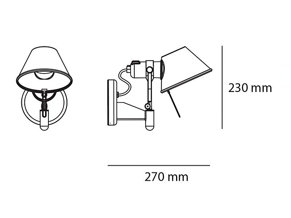 Aluminium wall lamp spotlight Artemide Tolomeo factory Artemide from Italy. Foto №5