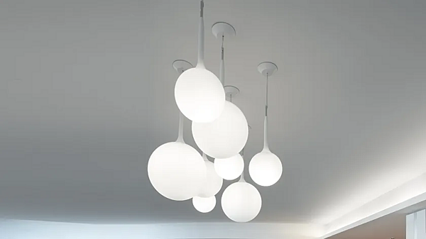 Blown Glass Pendant Lamp Castore Artemide factory Artemide from Italy. Foto №4