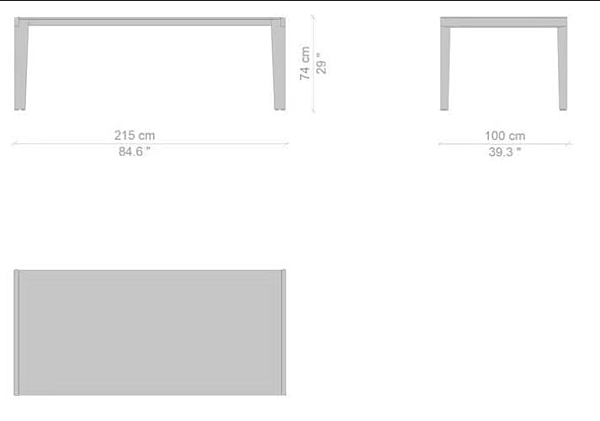 Extending Rectangular MDF Table Longplane CASSINA factory CASSINA from Italy. Foto №22