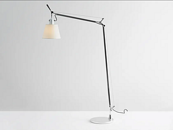 Reading Floor Lamp with Parchment Paper and Satin Finish Artemide Tolomeo Basculante A014610, A014600