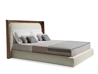 Double bed with removable cover and upholstered headboard GIORGETTI Hypnos