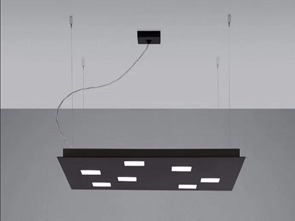 LED pendant lamp made of aluminum Fabbian Quarter factory Fabbian from Italy. Foto №1