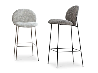 High Fabric Stool with Back Ola Saba